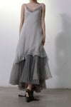 Marc Le Bihan Knitted Frill Tulle Dress Collection Two-layer Tulle French Handmade MLB-2104-QIANHE PEARL GREY Pearl Grey 2104
